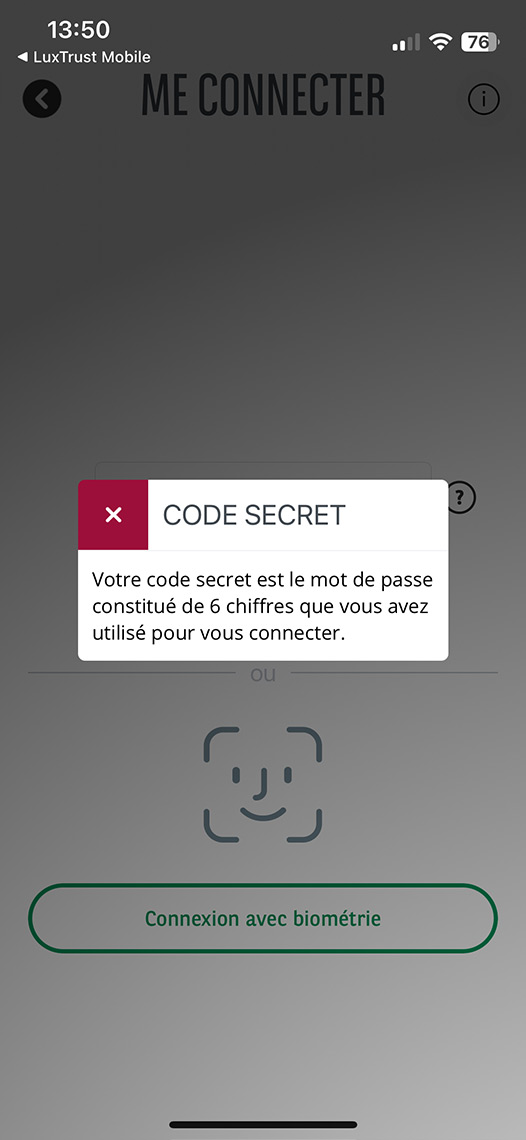 Ancienne pop-up de confirmation