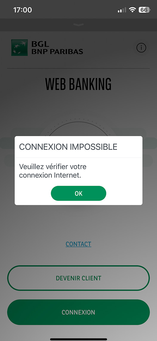 Ancien message d'erreur