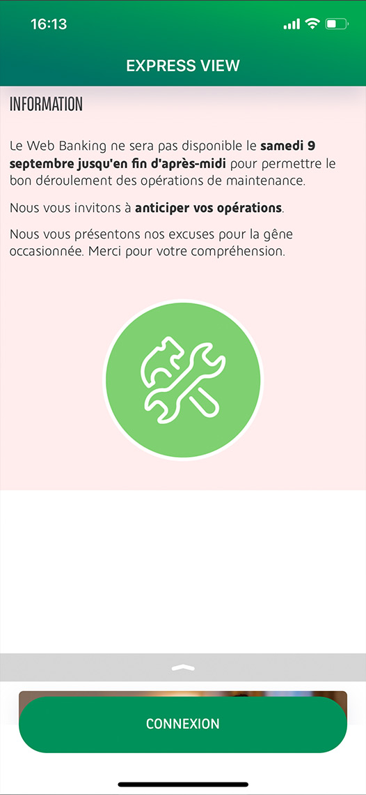 Ancienne page d'information imposée à la connexion