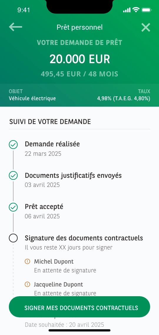 Joint-borrower tracking, first borrower