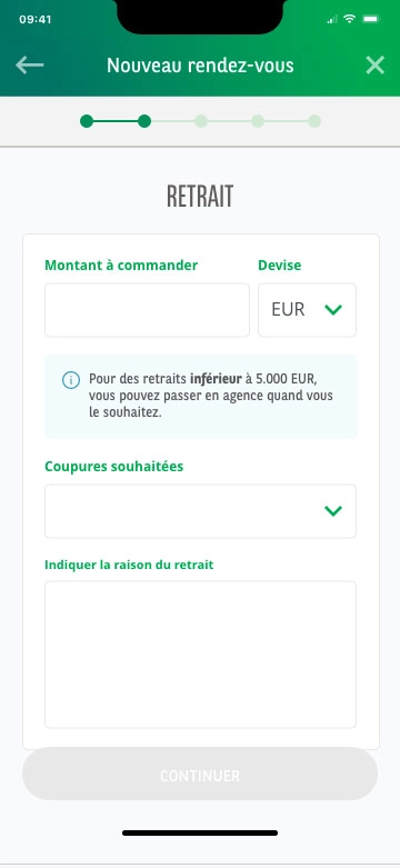Foreign-currency withdrawal screen